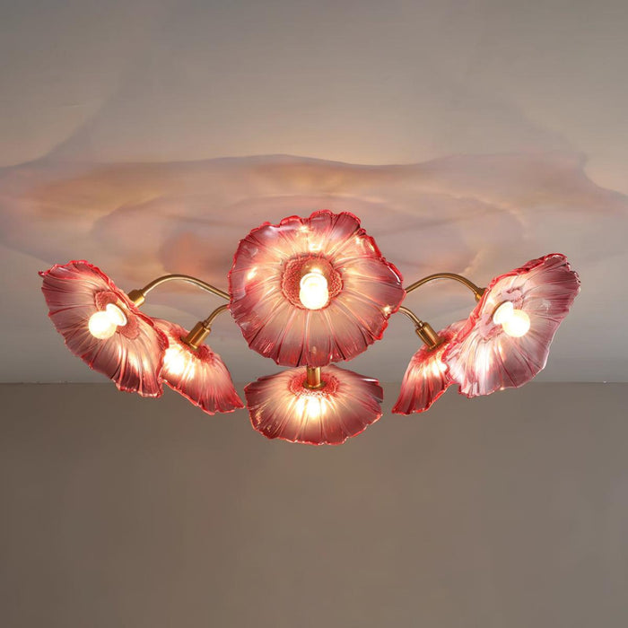 Lotus Leaf Glass Ceiling Lamp-DWHOME