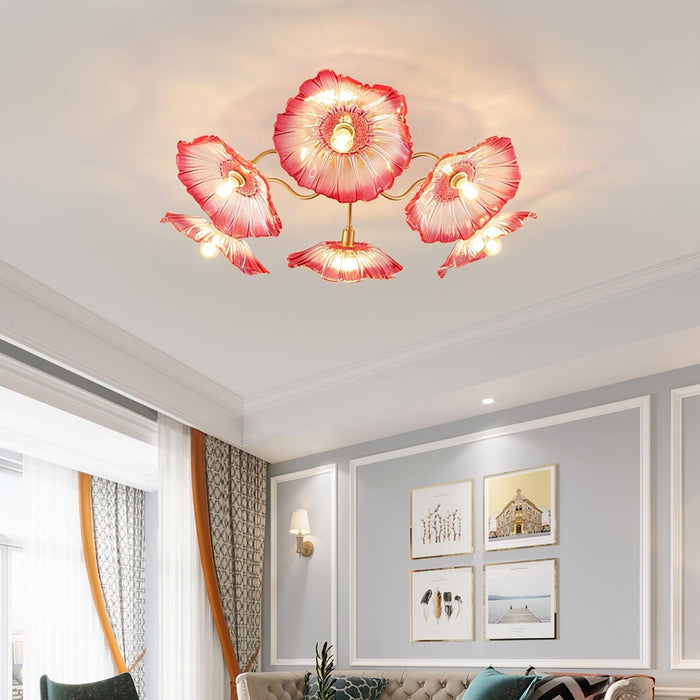Lotus Leaf Glass Ceiling Lamp-DWHOME