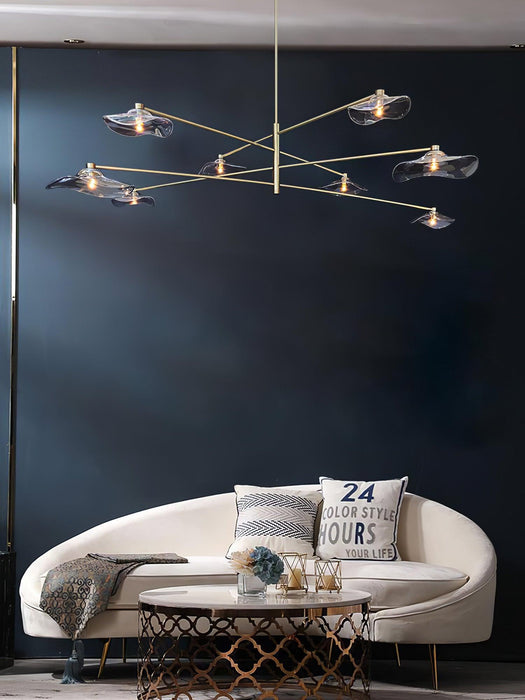 Lotus Leaves Glass Chandelier-DWHOME