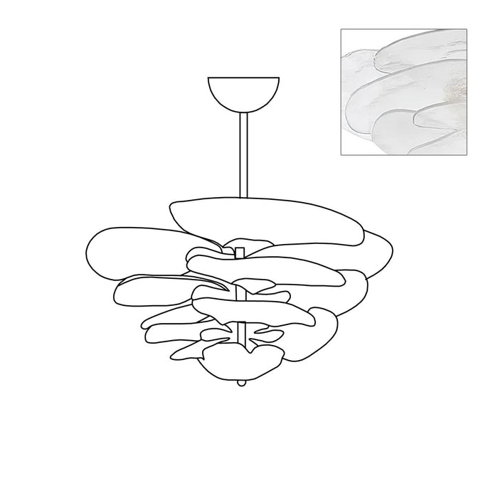 Lotus Leaf Layered Glass Chandelier-DWHOME
