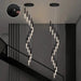 Lum Modern Black Foyer Chandelier For High Ceiling - DWHOME