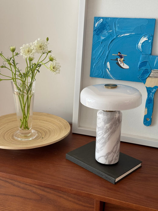 Lunara Marble Table Lamp-DWHOME
