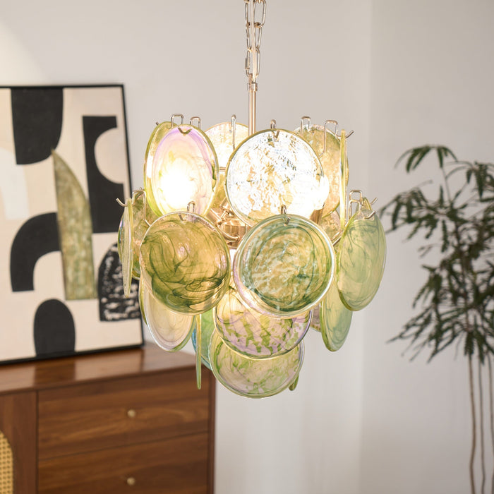Lunaria Disc Murano Chandelier-DWHOME