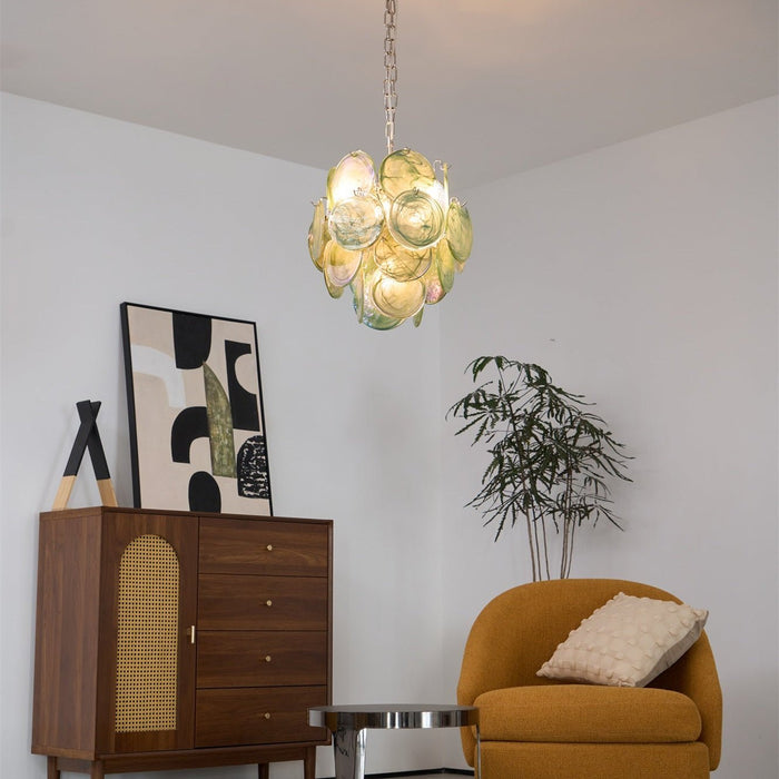 Lunaria Disc Murano Chandelier-DWHOME
