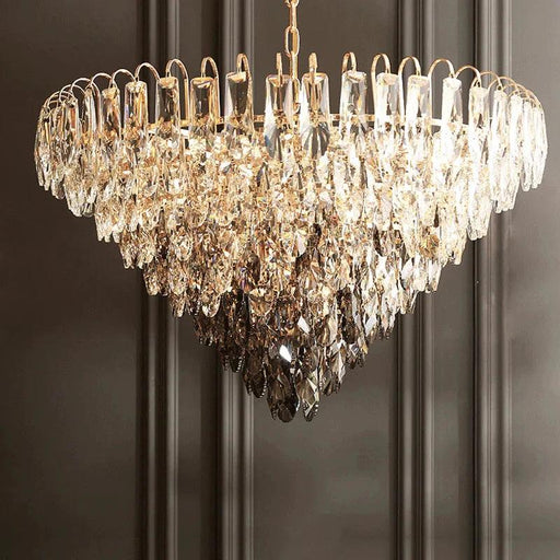 Luny Gold Cascading Waterfall Crystal Chandelier-DWHOME
