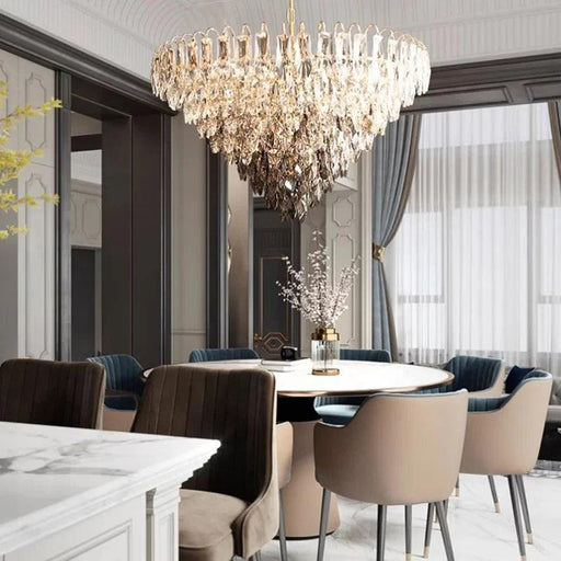 Luny Gold Cascading Waterfall Crystal Chandelier-DWHOME