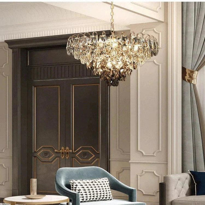 Luny Gold Cascading Waterfall Crystal Chandelier - DWHOME