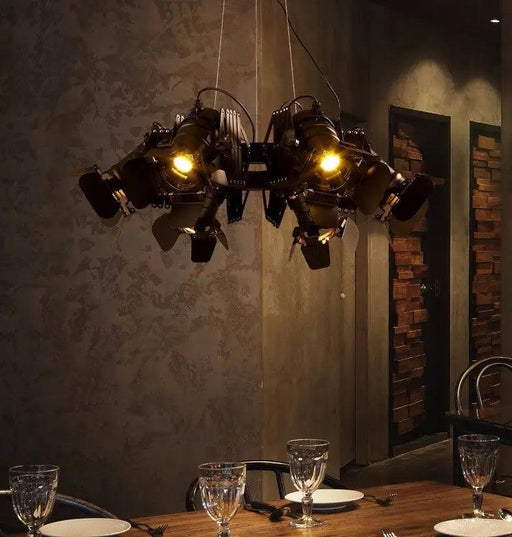 Lustra Black Industrial Chandelier-DWHOME