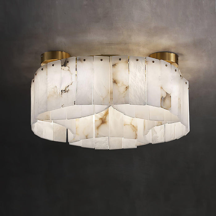 Luxe Alabaster Brass Ceiling Lamp-DWHOME