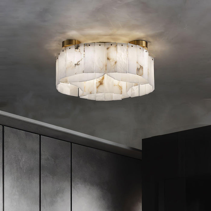 Luxe Alabaster Brass Ceiling Lamp-DWHOME