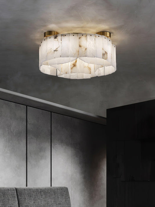 Luxe Alabaster Brass Ceiling Lamp-DWHOME