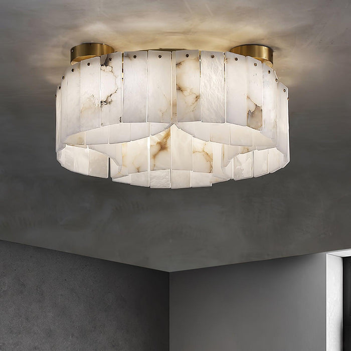 Luxe Alabaster Brass Ceiling Lamp-DWHOME