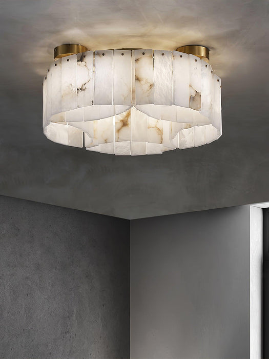 Luxe Alabaster Brass Ceiling Lamp-DWHOME