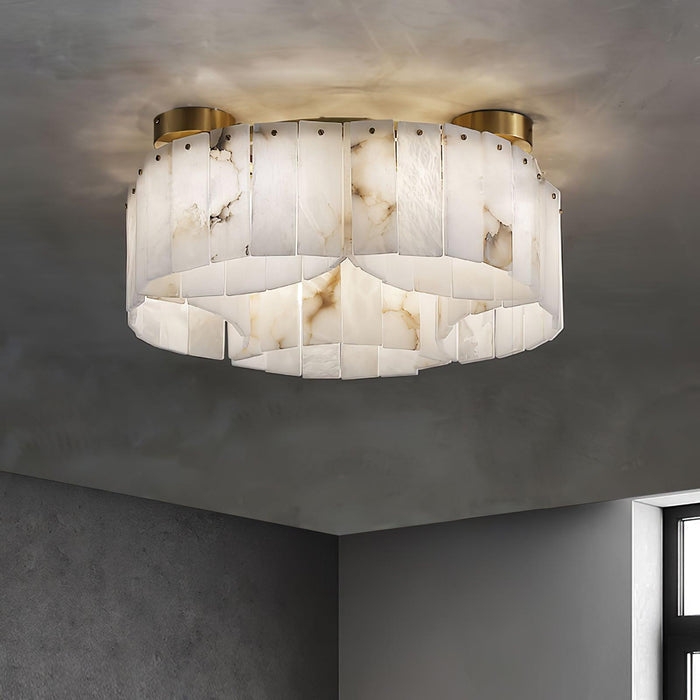 Luxe Alabaster Brass Ceiling Lamp-DWHOME