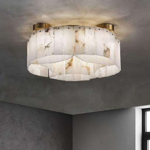 Luxe Alabaster Brass Ceiling Lamp-DWHOME