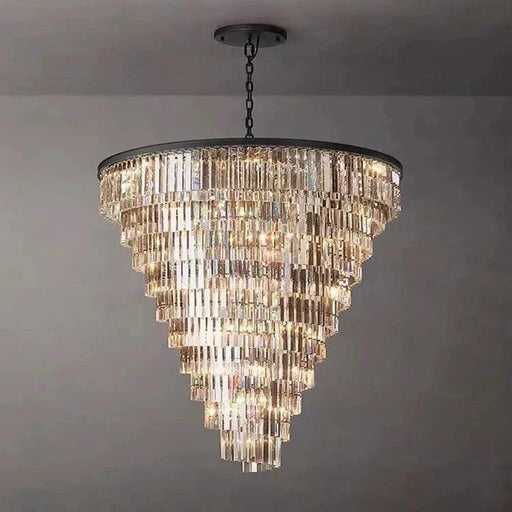 Luxury Tiered Crystal Chandelier for Foyer-DWHOME