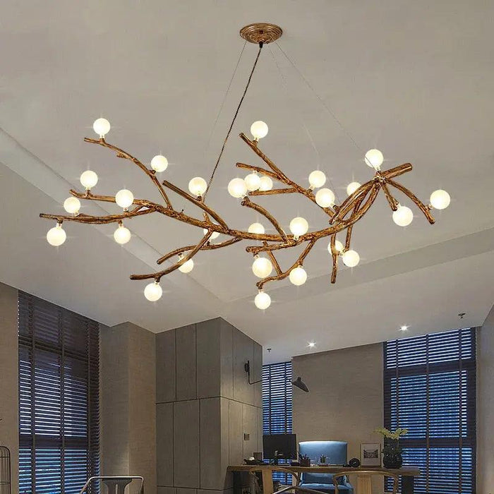 Madelyn Rustic Branch Chandelier Frosted/Clear Ball - DWHOME