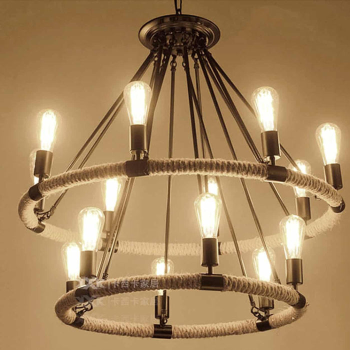 Makani Rope Rings Hanging Chandelier - DWHOME