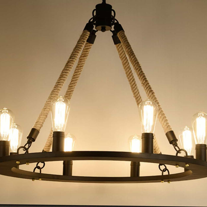 Makani Rope Rings Hanging Chandelier - DWHOME