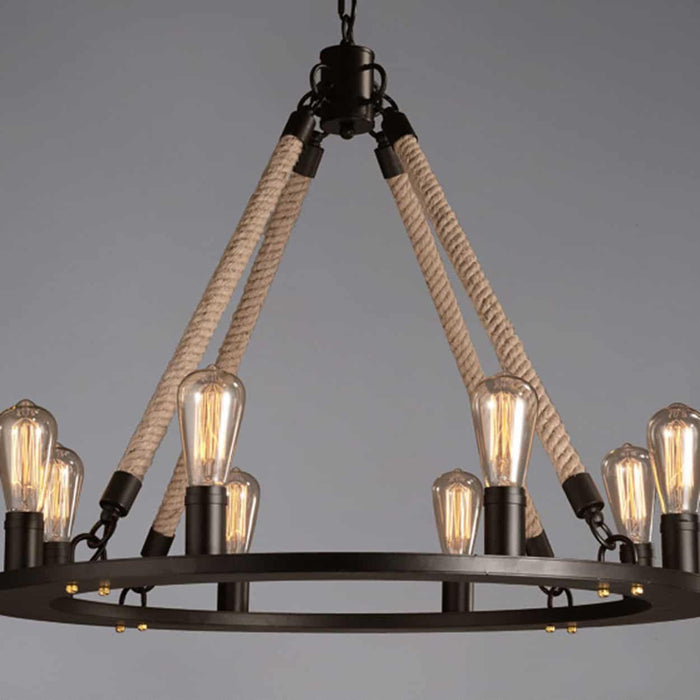 Makani Rope Rings Hanging Chandelier - DWHOME