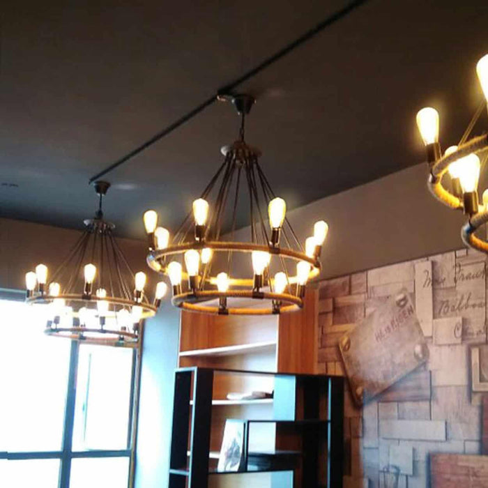 Makani Rope Rings Hanging Chandelier - DWHOME