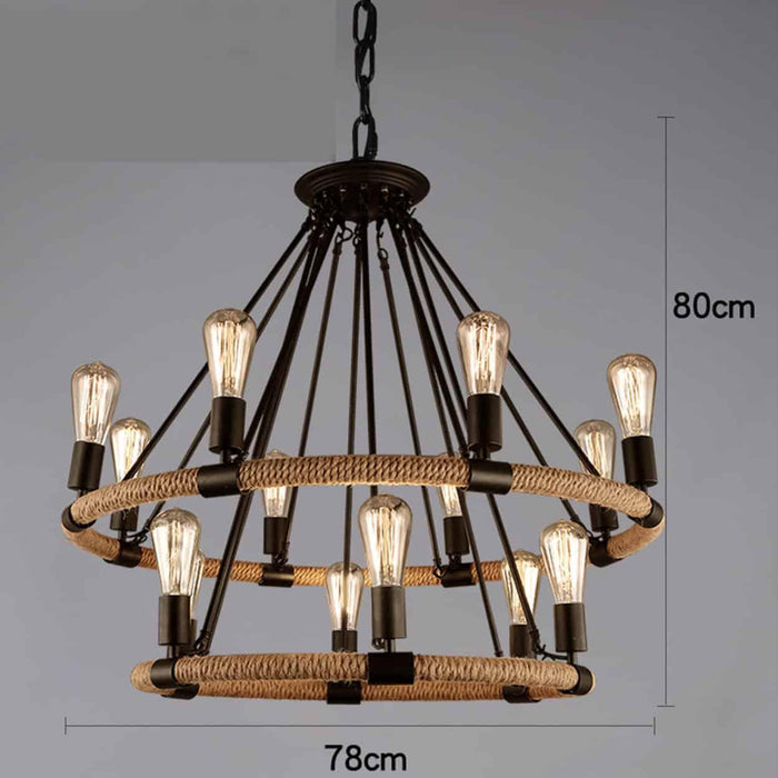 Makani Rope Rings Hanging Chandelier - DWHOME