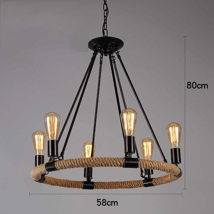 Makani Rope Rings Hanging Chandelier - DWHOME