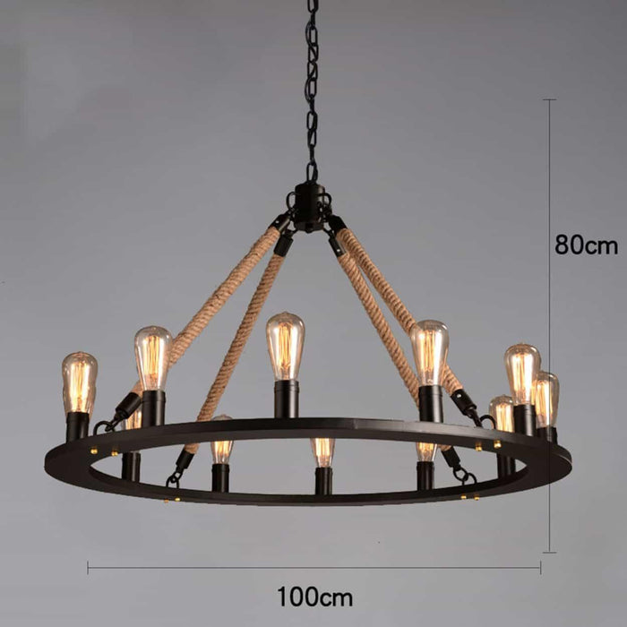 Makani Rope Rings Hanging Chandelier - DWHOME