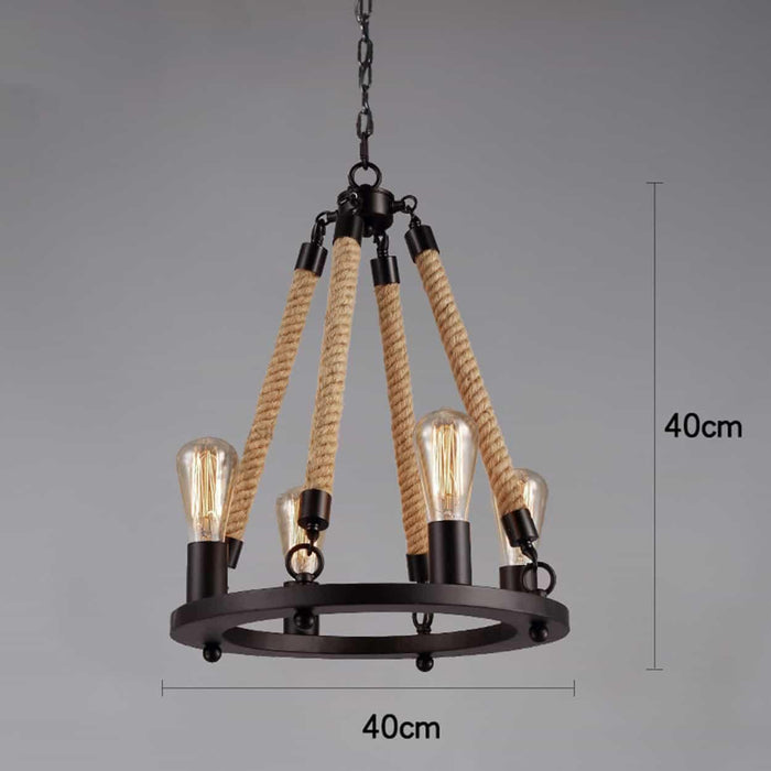 Makani Rope Rings Hanging Chandelier - DWHOME