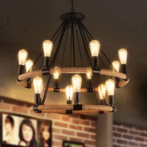 Makani Rope Rings Hanging Chandelier - DWHOME