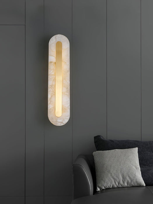 Alabaster Rounded Wall Light-DWHOME
