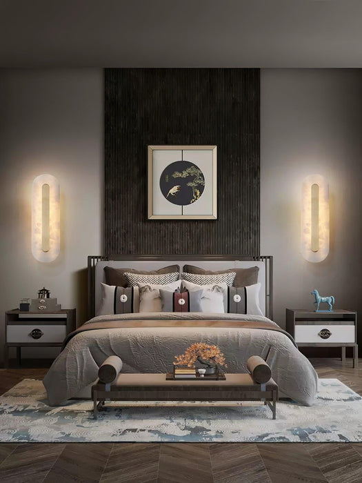 Alabaster Rounded Wall Light-DWHOME