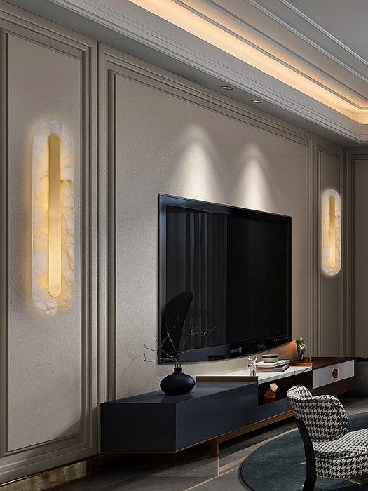 Alabaster Rounded Wall Light-DWHOME