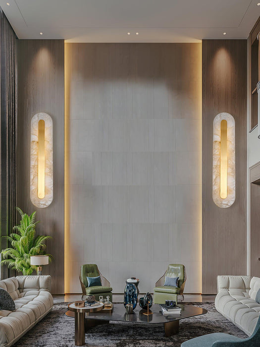 Alabaster Rounded Wall Light-DWHOME