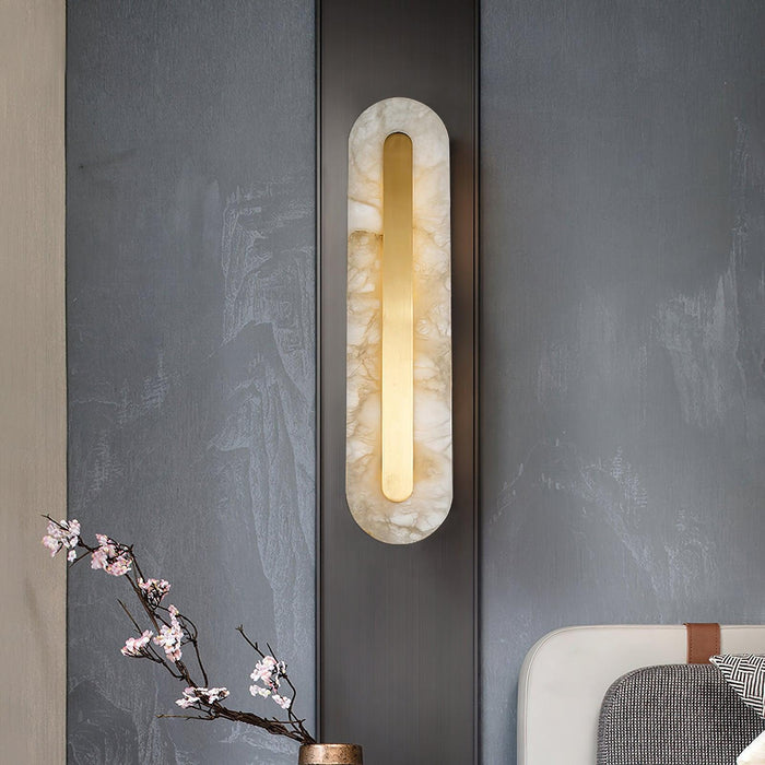 Alabaster Rounded Wall Light-DWHOME