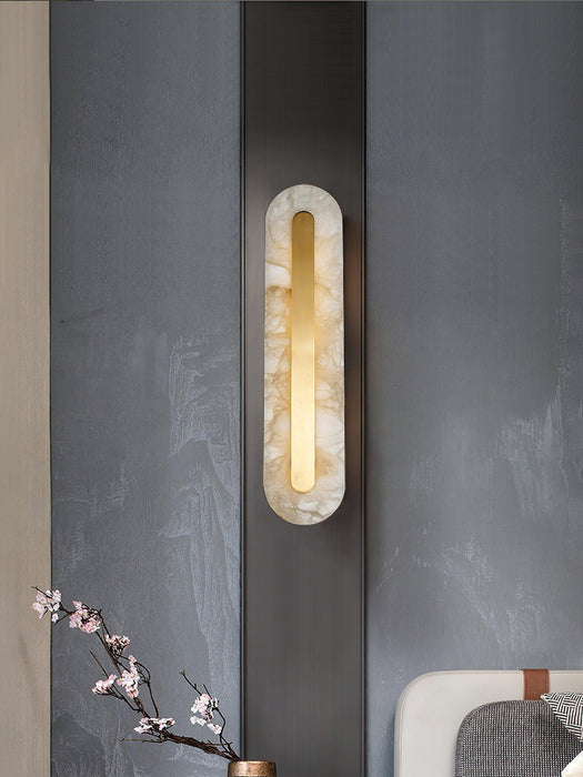 Alabaster Rounded Wall Light-DWHOME