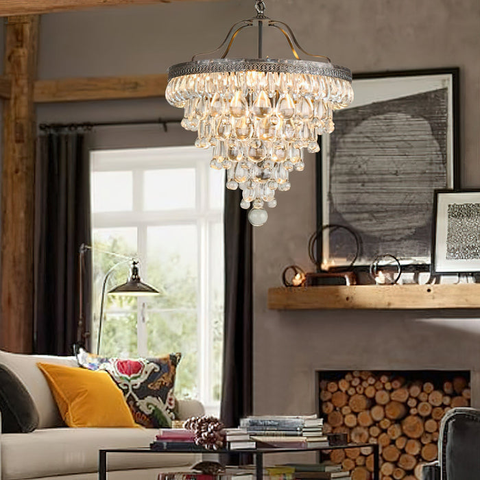 Crystal Inverted Pyramid Chandelier-DWHOME