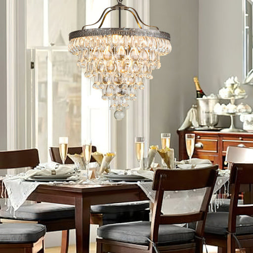 Crystal Inverted Pyramid Chandelier-DWHOME