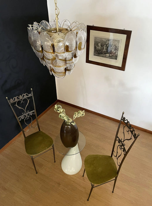 Mazzega Murano Transparent Amber Glasses Chandelier-DWHOME
