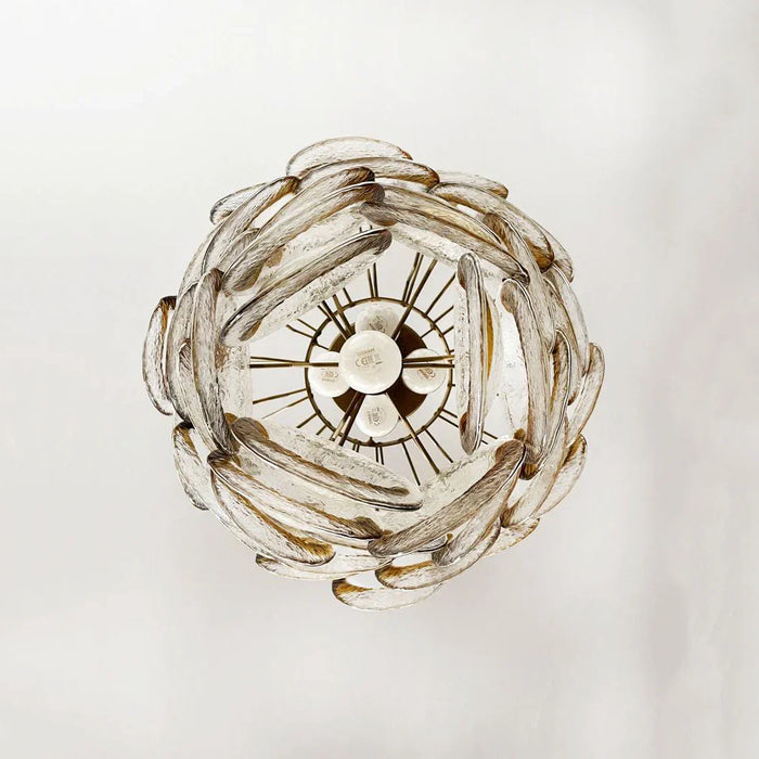 Mazzega Murano Transparent Amber Glasses Chandelier-DWHOME