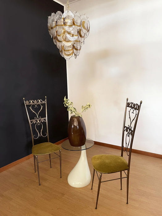 Mazzega Murano Transparent Amber Glasses Chandelier-DWHOME