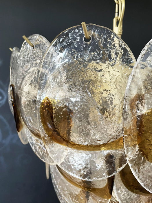 Mazzega Murano Transparent Amber Glasses Chandelier-DWHOME