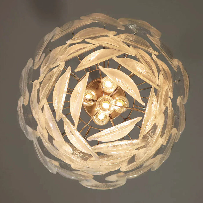 Mazzega Murano Transparent White Glasses Chandelier-DWHOME