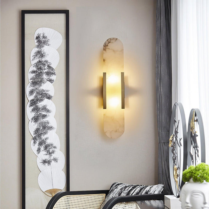 Melange Elongated Alabaster Wall Lamp-DWHOME
