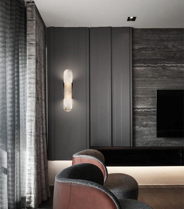 Melange Elongated Alabaster Wall Lamp-DWHOME