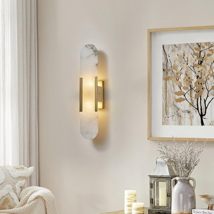 Melange Elongated Alabaster Wall Lamp-DWHOME