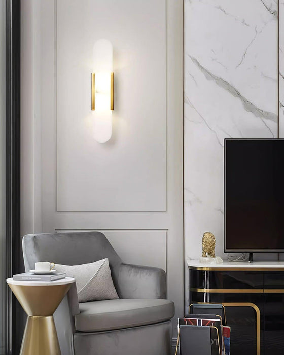 Melange Elongated Alabaster Wall Lamp-DWHOME