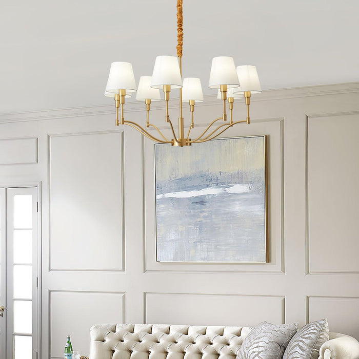 Meridian Mid Century Brass Chandelier - DWHOME