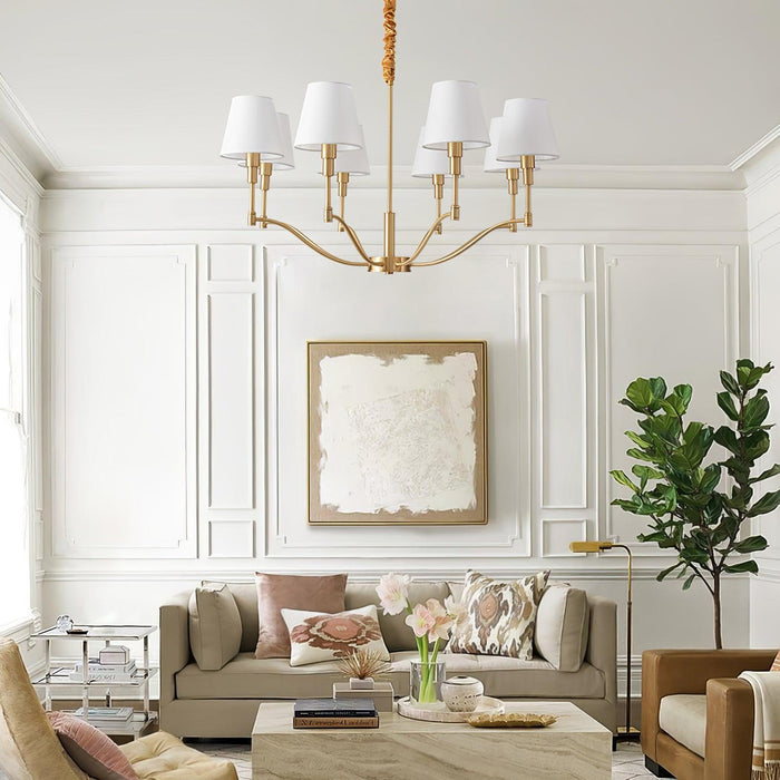 Meridian Mid Century Brass Chandelier - DWHOME