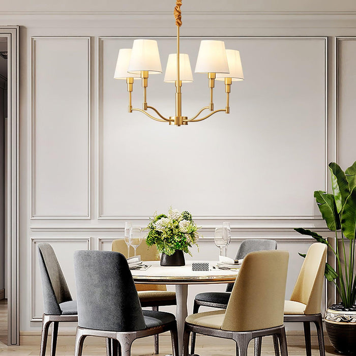 Meridian Mid Century Brass Chandelier - DWHOME